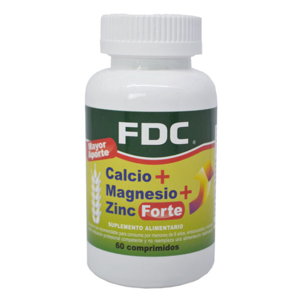Calcio + Magnesio +  Zinc FORTE  60 comprimidos Marca FDC