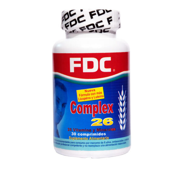 Multivitaminas y Minerales, COMPLEX 26, 60 comprimidos, marca FDC
