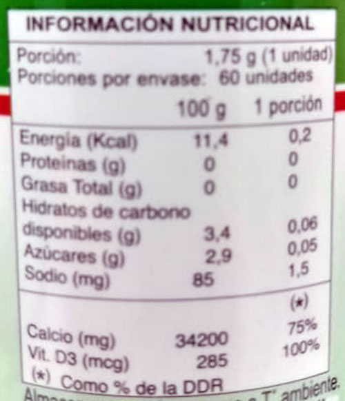 Calcio 600 mg + Vit. D 60 comprimidos marca FDC - Imagen 2