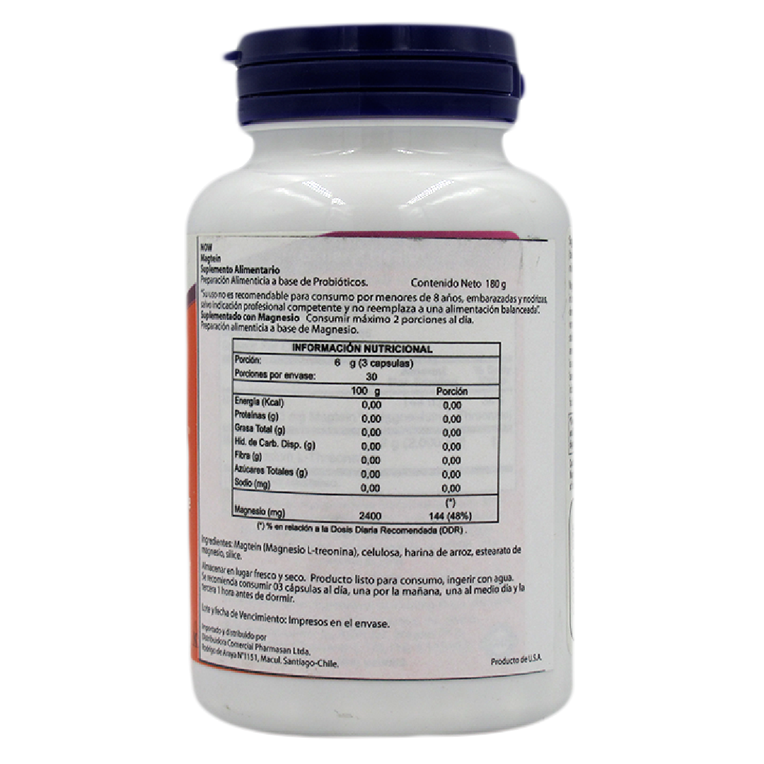 Magnesio L-Treonina, 90 cápsulas vegetales, marca Now - Imagen 2