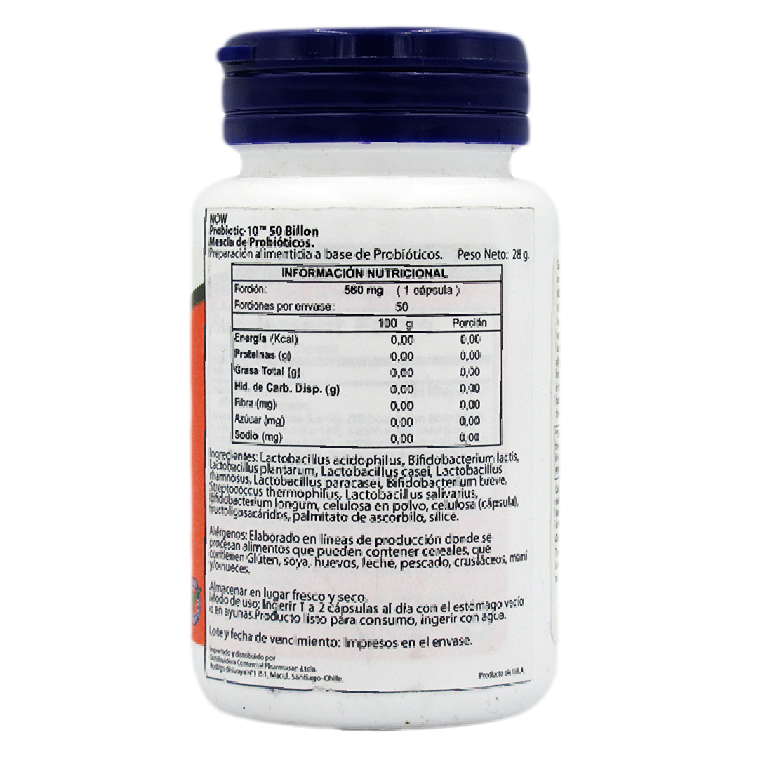 Probiotic-10 - 50 Billones 50 cápsulas veg. marca Now - Imagen 2