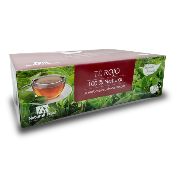Té Rojo 100% Natural 100 bolsitas marca Natural Herbal