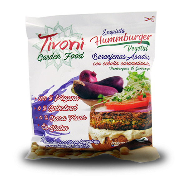 Hamburguesa Vegana Berenjenas Asadas con Cebolla Caramelizada Sin Glúten 1 Un Marca Tivoni