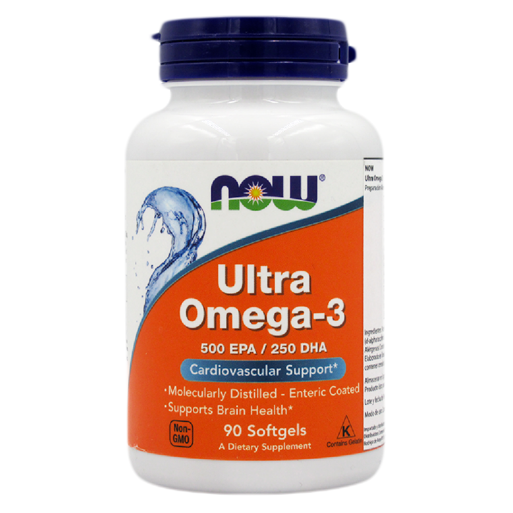 Ultra Omega 3 (500 EPA / 250 DHA), 90 cápsulas, marca NOW Tremus