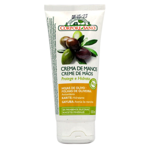 Crema de Manos hidratante  hojas de olivo 100 ml marca Corpore Sano