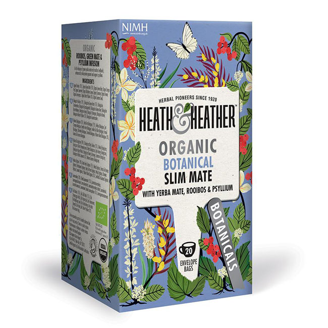 Infusión Orgánica Adelgazante Yerba Mate Rooibos y Psyllium SLIM MATE 20 bolsas marca Healty & Heath 1 Infusión Orgánica Adelgazante Yerba Mate Rooibos y Psyllium SLIM MATE 20 bolsas marca Healty & Heath