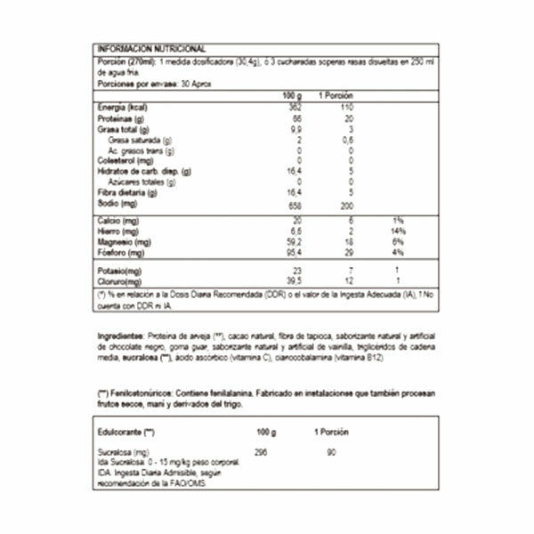Proteína VeganaVEGAN MATRIX sabor Cacao Tostado 900 grs marca Sport lab 3 TABLA 2010328