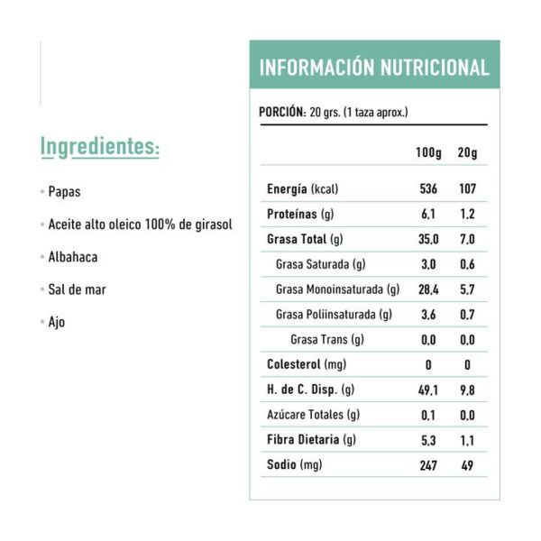 Chips de Papas con Albahaca y Ajo Nativas Pesto 180 grs marca Tika 3 TikaNativas 06 720x