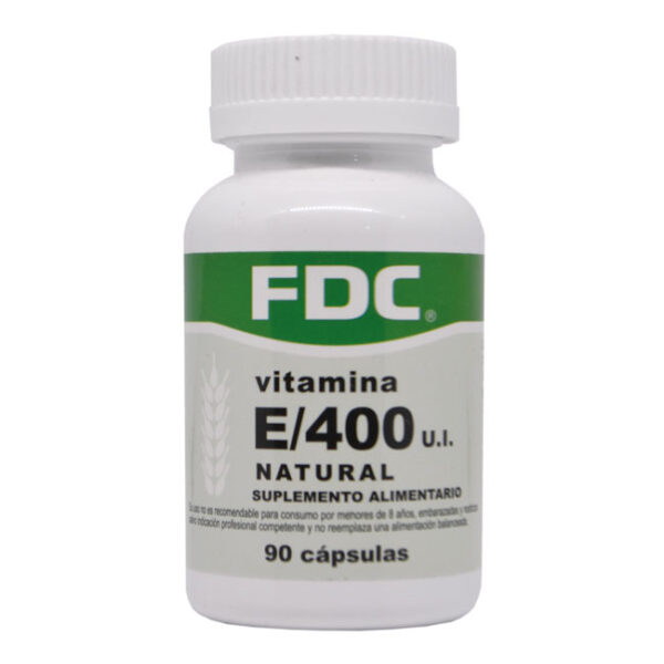 Vitamina E 400 U.I. 90 cápsulas marca FDC