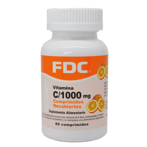 Vitamina C 1000 mg 60 comprimidos marca FDC