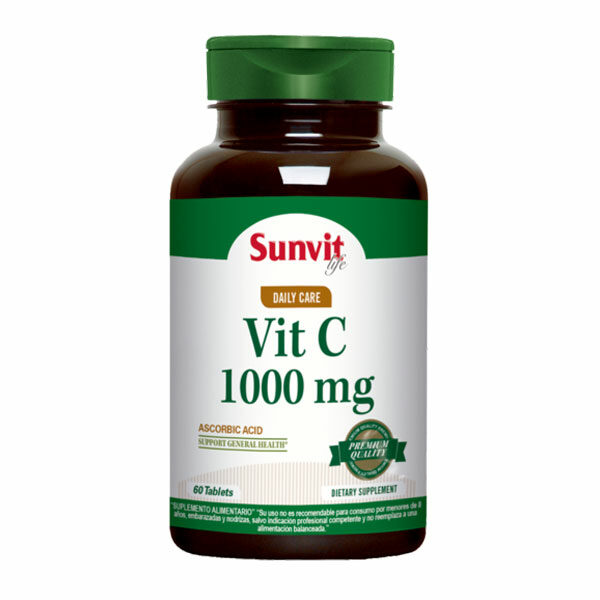 Vitamina C 1000 Mg Vegana 60 cápsulas Marca Sunvit