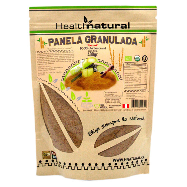 Panela Granulada Orgánica sin Glúten 400 grs marca Health Natural