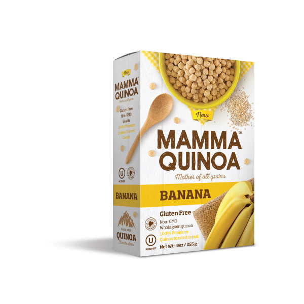 Cereal de Quinoa, Sabor Platano, Libre de Gluten, 255 Grs, Marca Mama