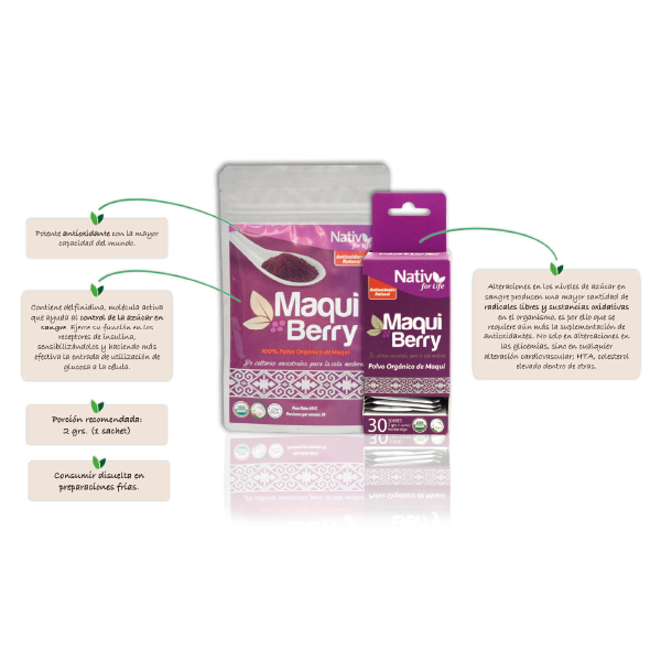 Maqui Berry en Polvo 60 Grs Marca Nativ for Life - Imagen 3