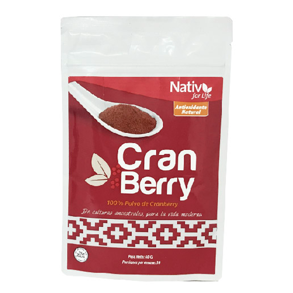 Cran Berry en Polvo  60 Grs Marca Nativ for Life