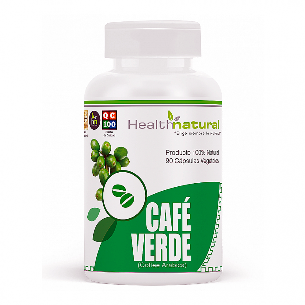 Café Verde, 60 cápsulas vegetales, Marca Health Natural