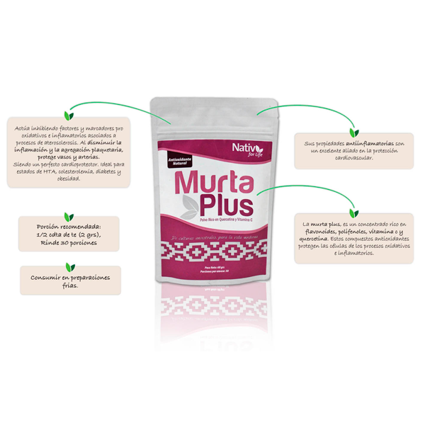 Murta Berry Orgánico en Polvo 60 Grs Marca Nativ for Life - Imagen 3