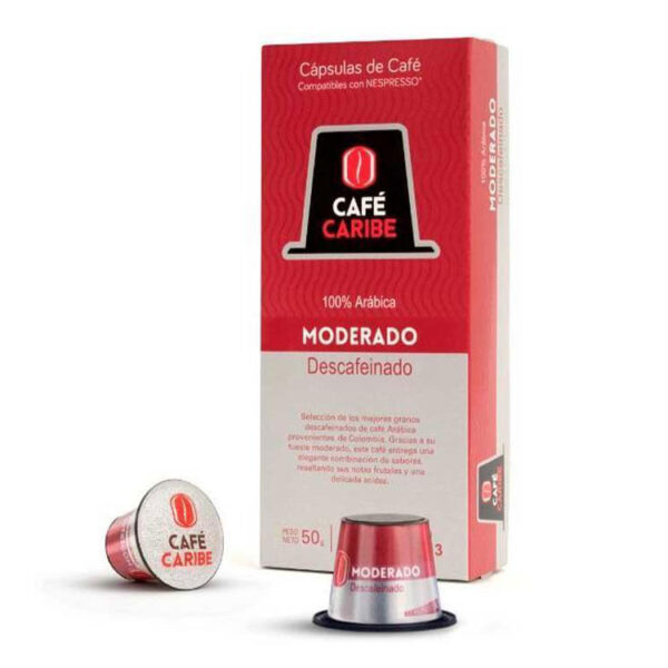 Café Descafeinado Moderado , 10 cápsulas p/ Nespresso, marca Café Caribe