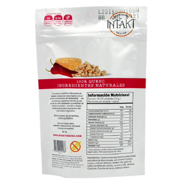 Snack Queso Crocante merken 20 grs Marca Intakt 3 ETIQUETA 1160395