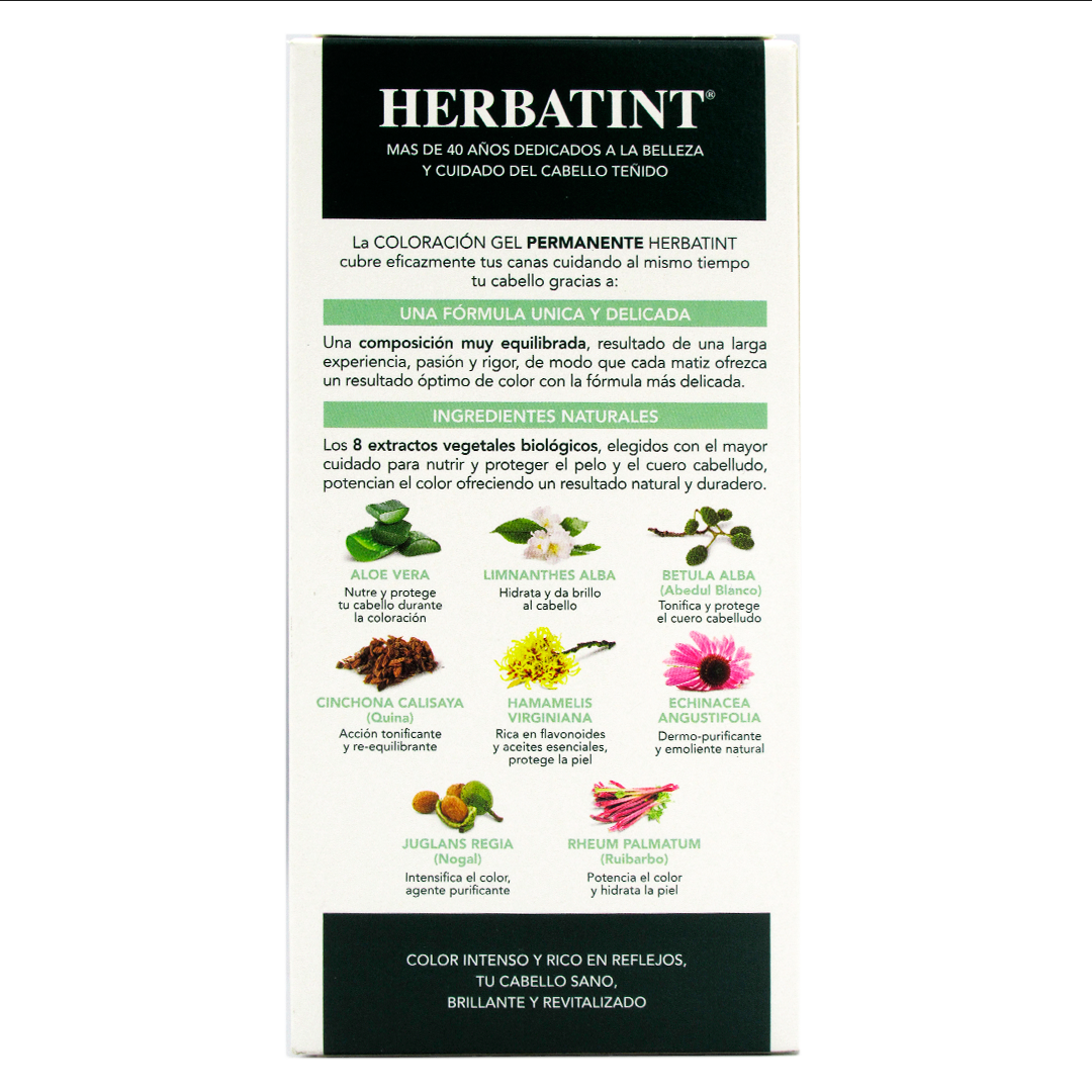 Tinte Gel Vegetal 5D Cabello Castaño Claro Dorado sin amoniaco150 ml marca Herbatint - Imagen 2