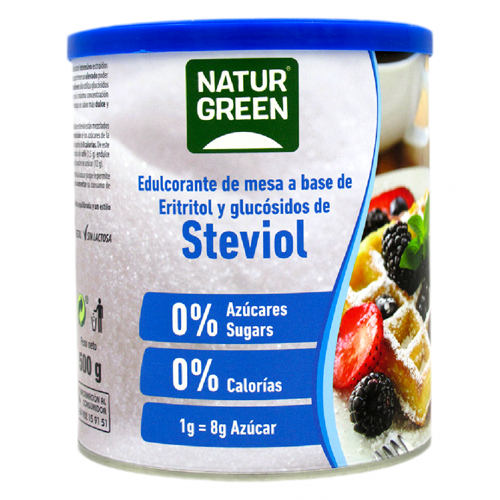 Eritritol con Stevia en Polvo, 500 grs, Marca Naturgreen Tremus