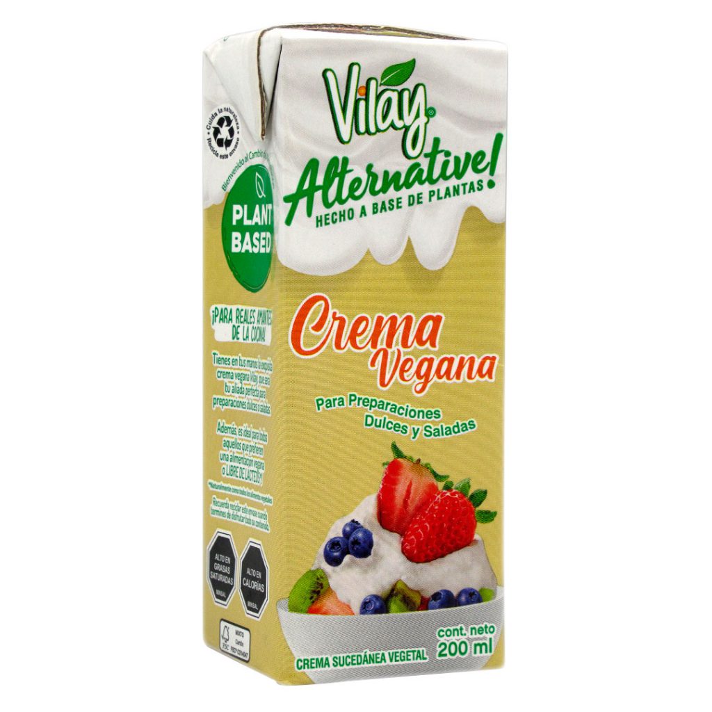 Crema Vegetal Vegana, 200 Ml, Marca Vilay | Tremus