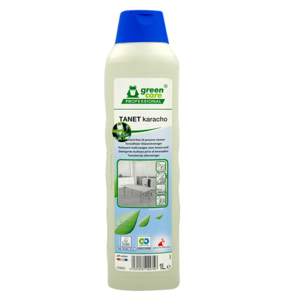 Limpiador Ecológico  de Superficies Textiles Tanet Karacho, 1 lt, marca Green Care