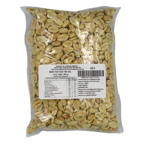 Mani Tostado Sin Sal 500 grs Marca Piwen 3 ETIQUETA 1220910