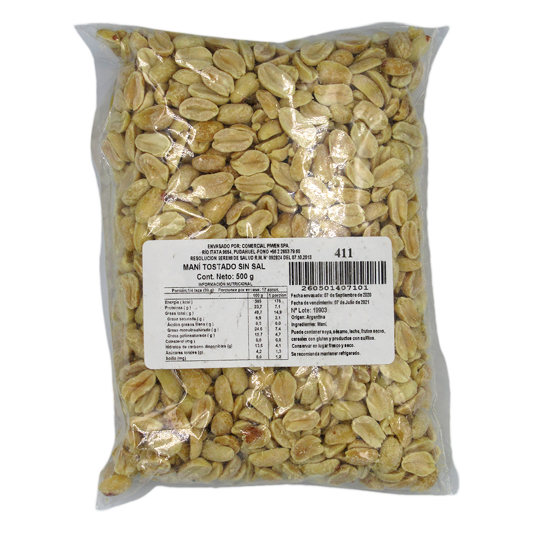 Mani Tostado Sin Sal 500 grs Marca Piwen 2 Mani Tostado Sin Sal 500 grs Marca Piwen - Imagen 2