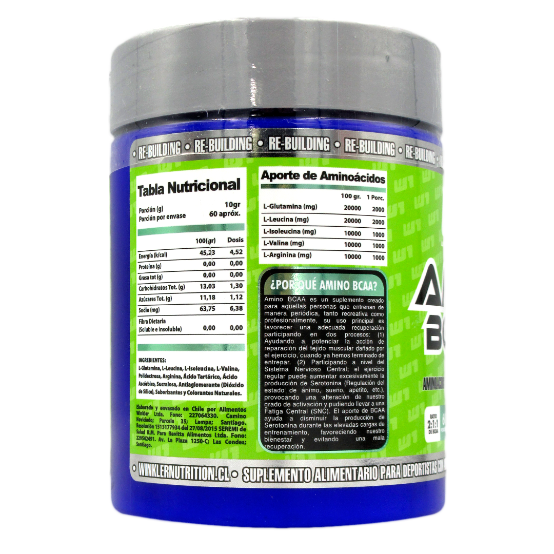 Amino BCAA Sabor Limon 600 Grs Marca Winkler Nutrition - Imagen 2