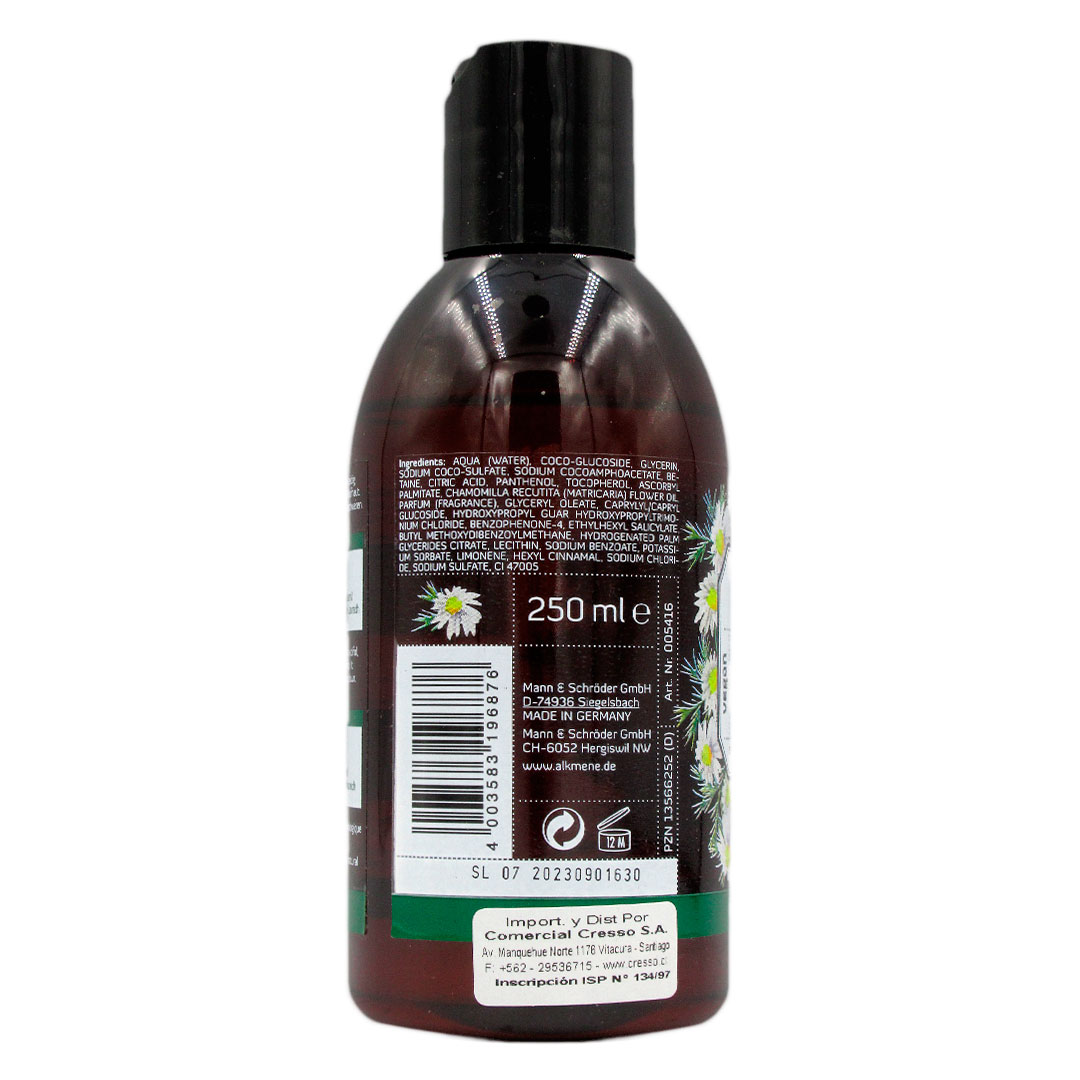 Shampoo Bio Brillo, Manzanilla, Vegano, 250 ml, Marca Alkmene Tremus