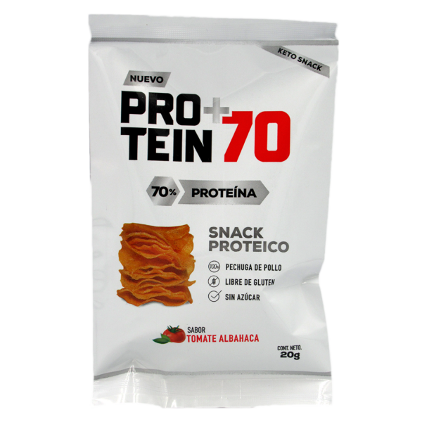 Snack Keto Proteico Tomate Albahaca 20 grs marca Protein70
