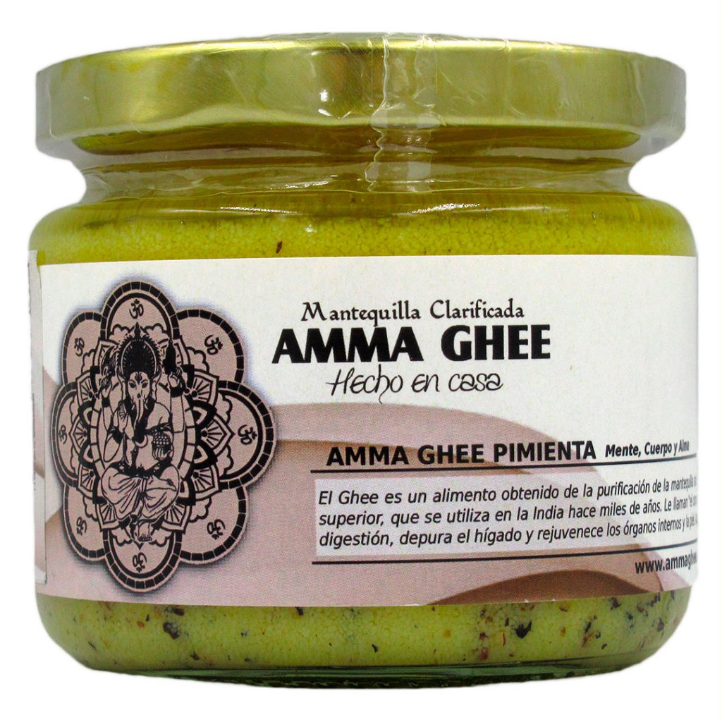 Mantequilla Clarificada Con Pimienta, 210 grs, Marca Amma Ghee Tremus