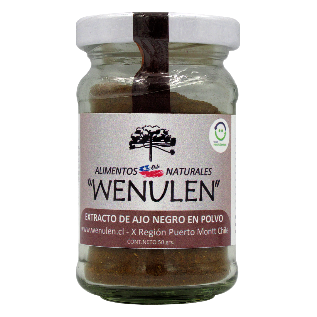 Extracto de Ajo Negro en Polvo, 50 Grs, Marca Wenulen