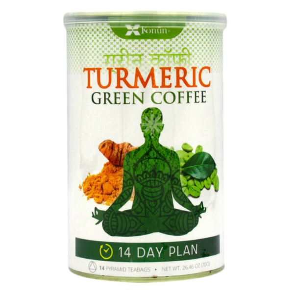 Infusion de Curcuma con Cafe verde 14 bolsitas Marca Konun