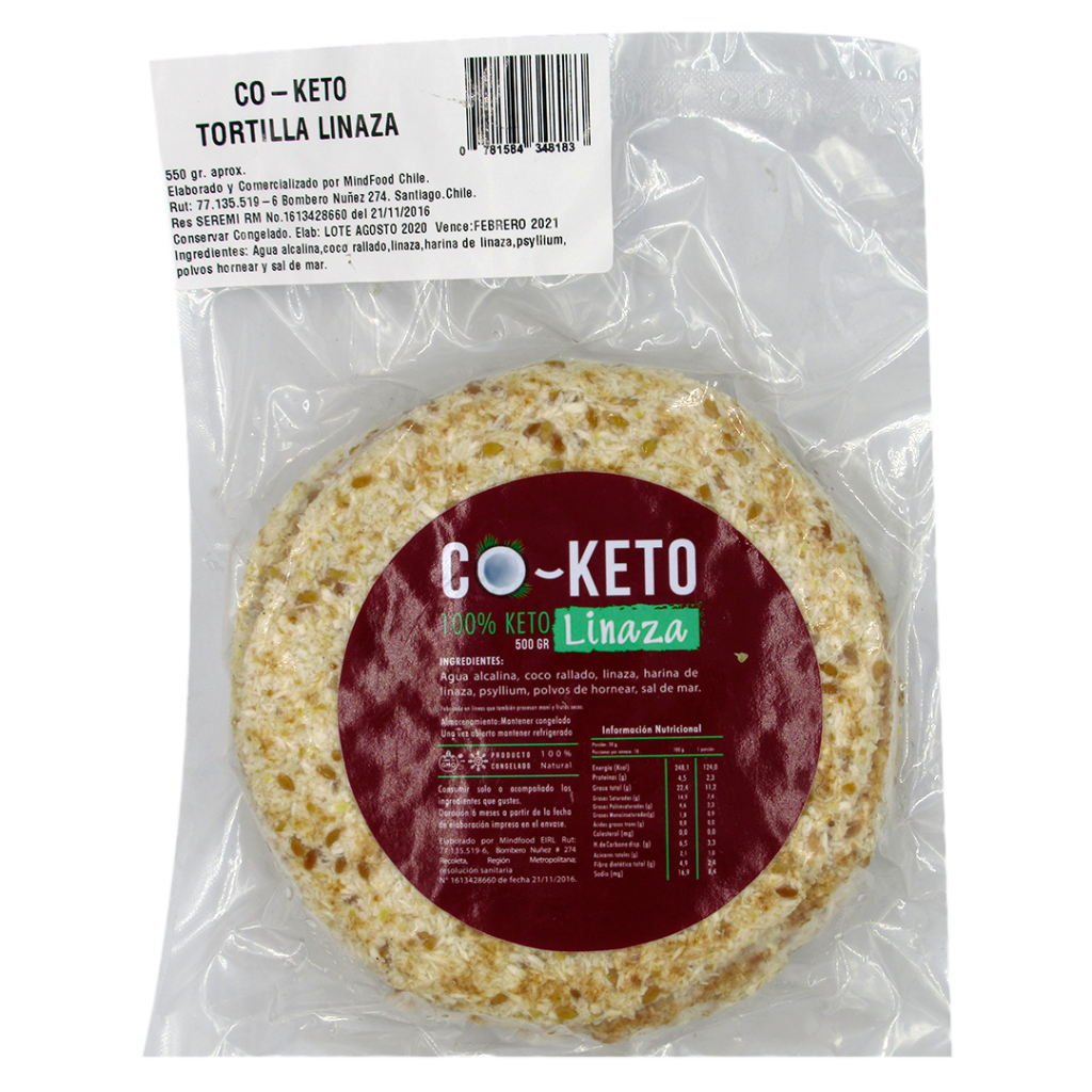 Tortillas Keto de Linaza, 10 un., marca Coketo Tremus