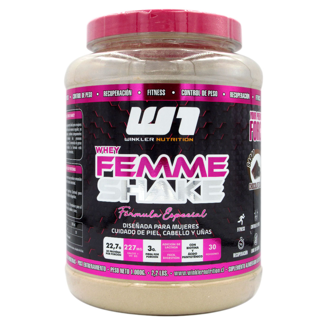 Whey Femme Shake Sabor Chocolate Suizo 1kg Marca Winkler Nutrition