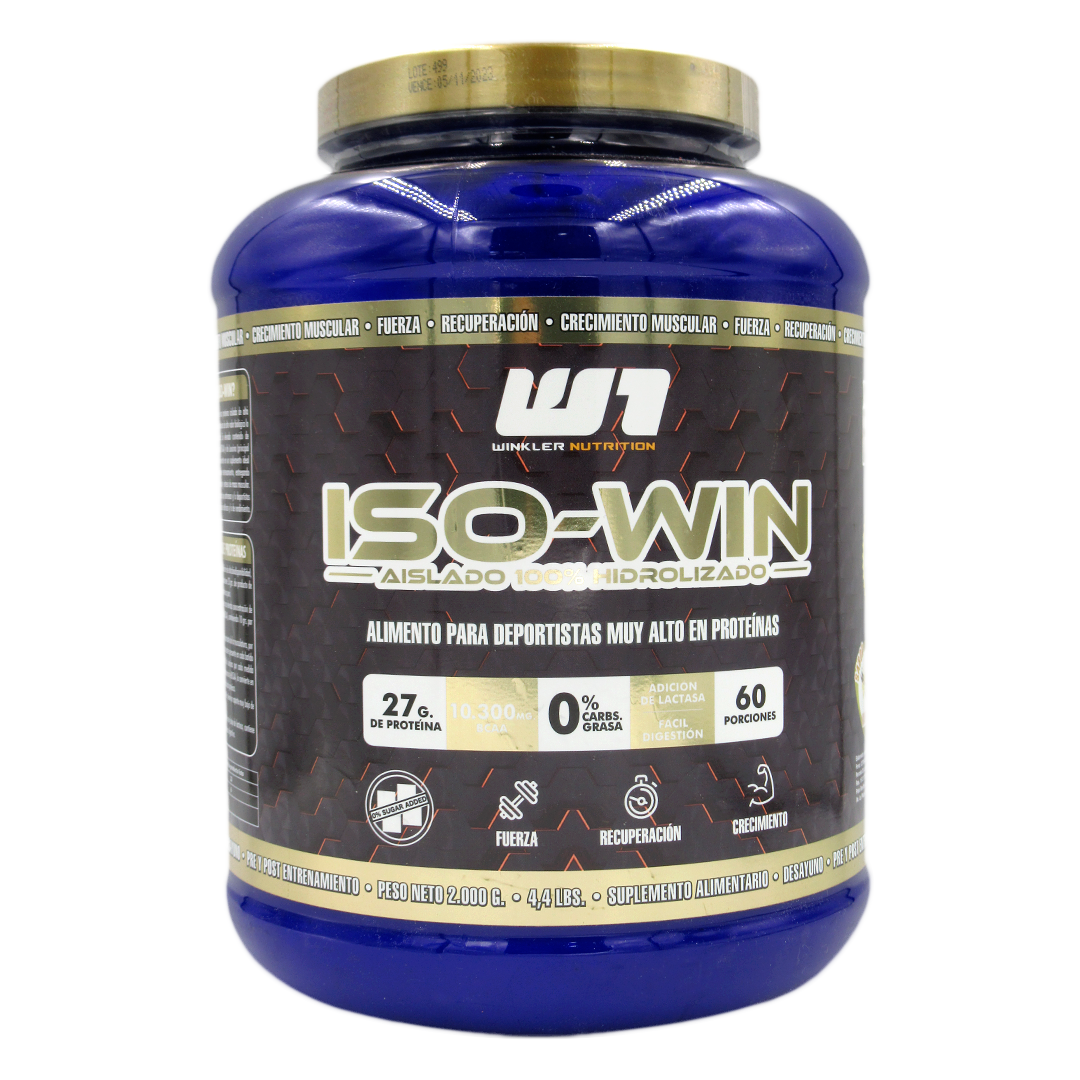Proteina Iso-Win Aislado 100% Hidrolizado Sabor Vainilla 2 kg Marca Winkler Nutrition