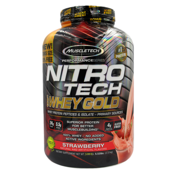 Proteina Nitro Tech 100% Whey Gold Sabor Frutilla 25 Kg Marca Muscle Tech