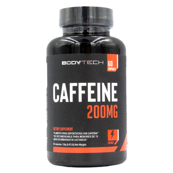 Cafeina 200 mg 60 Capsulas Marca Body Tech