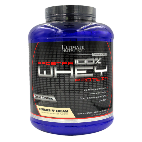 Prostar 100% Whey Protein Sabor Cookies and Cream 2.39 kg Marca Ultimate Nutrition