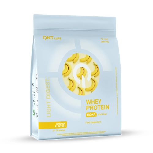 Whey Protein Light Digestive Sin Gluten Sabor Banana 500 Grs Marca Qnt