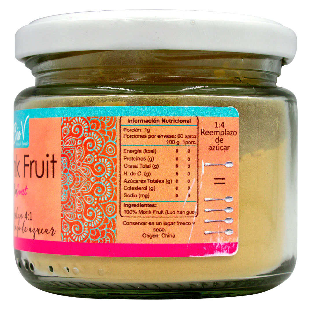 Monk Fruit 100 Natural Keto 60 grs Marca Bio V Tremus