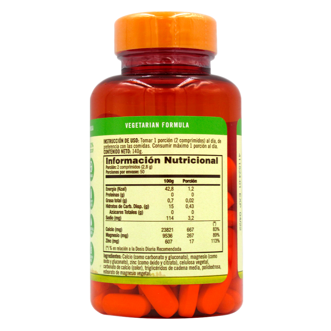 Calcio Magnesio y Zinc Sin Gluten Sin Gmo 100 Capsulas Marca Sundown - Imagen 2