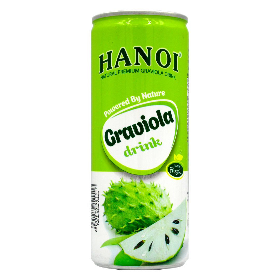 Jugo de Graviola, Sin Azucar, Sin Gluten, Vegano, 250 ml, Marca Hanoi