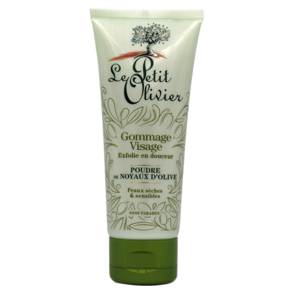 Gel Exfoliante de Rostro, Aceite de oliva y Cuesco de Aceite de Oliva Molido, 75 ml, marca Le Petit Olivier