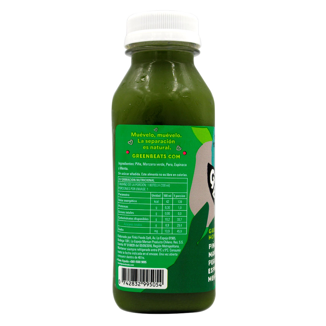 Jugo 100 % Natural Green Hopper, 330 ml, Marca Green Beats - Imagen 2