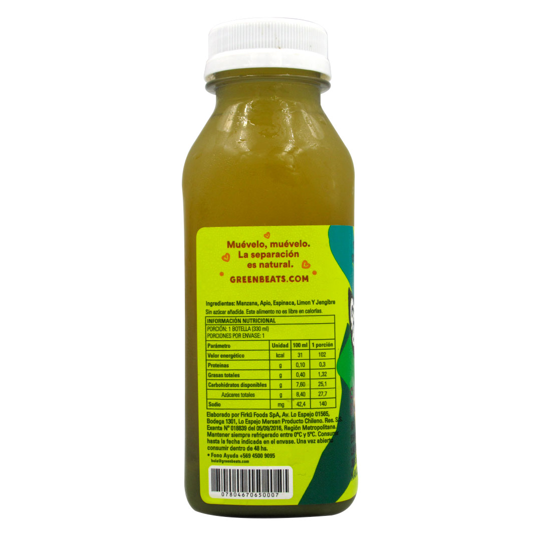 Jugo 100 % Natural Celery Boost, 330 ml, Marca Green Beats - Imagen 2