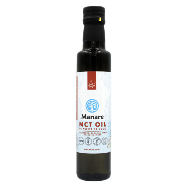 Aceite de Coco Líquido MCT Sin Gluten 250 ml Marca Manare