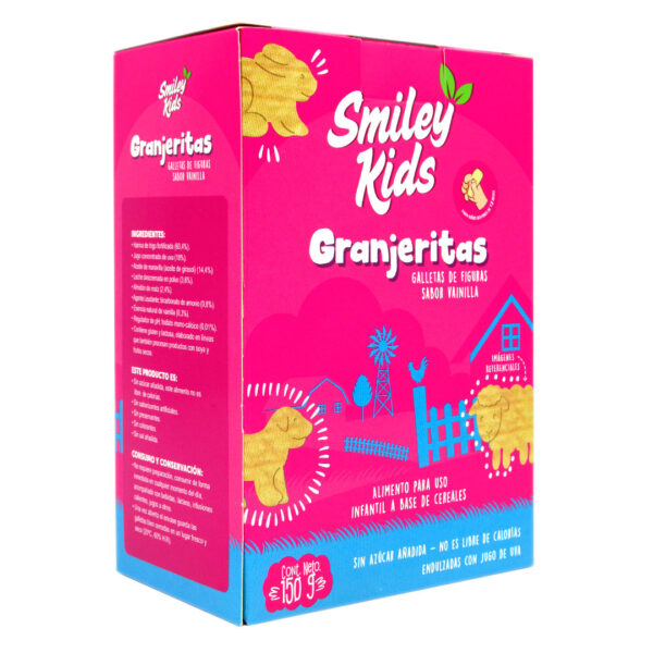 Galletas de Figuras Granjeritas Sabor Vainilla 150 Grs Marca Smiley Kids